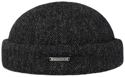 Stetson Docker Woolrich - Fischgrat - Dockercap aus 100% Wolle - 311 - Grau