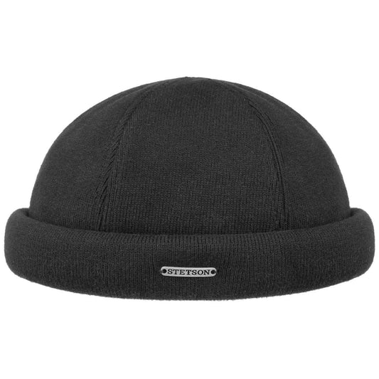 Stetson Docker Strick Dockermütze - aus 100% Baumwolle -  1 - Schwarz