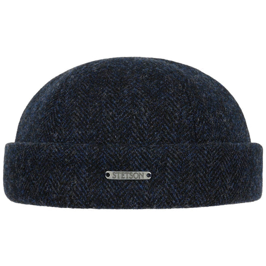 Stetson Docker Woolrich - Fischgrat - Dockercap aus 100% Wolle - 321 - Blau