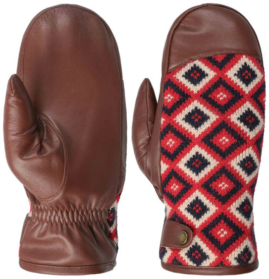 Stetson Leder-Handschuhe mit Fleece-Futter - Ziegenleder- Hellbraun - Fäustlinge