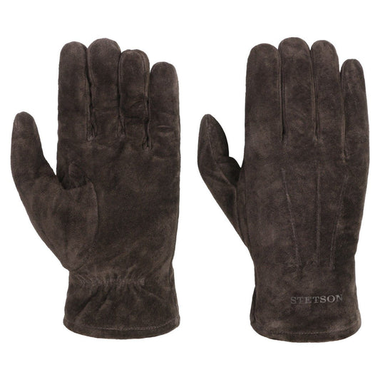 Stetson Leder-Handschuhe mit Fleece-Futter - Schweinsleder - Braun
