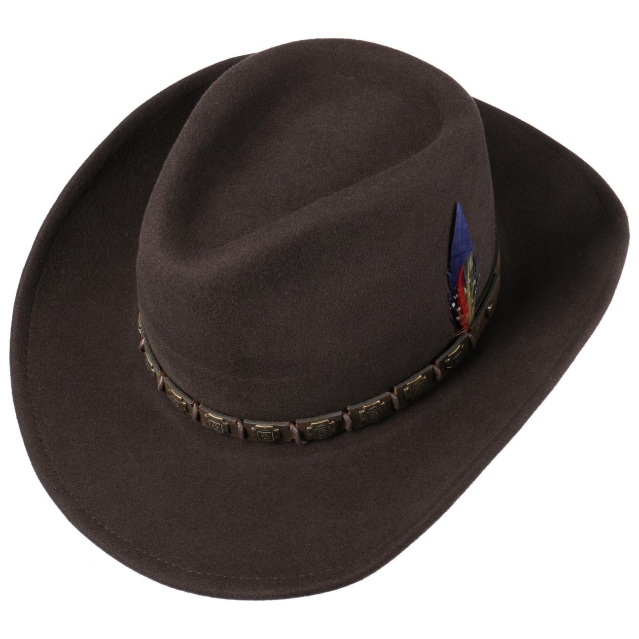 Stetson Hackberry Western Woolfelt Traveller - Wollfilzhut - Knautschbar / Wasserfest - Braun