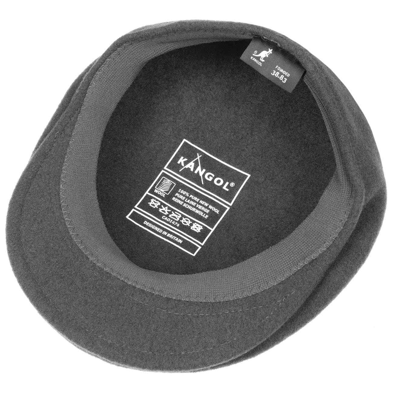Kangol 504 Wolle Flatcap Schiebermütze - Dark Flanell - Dunkelgrau
