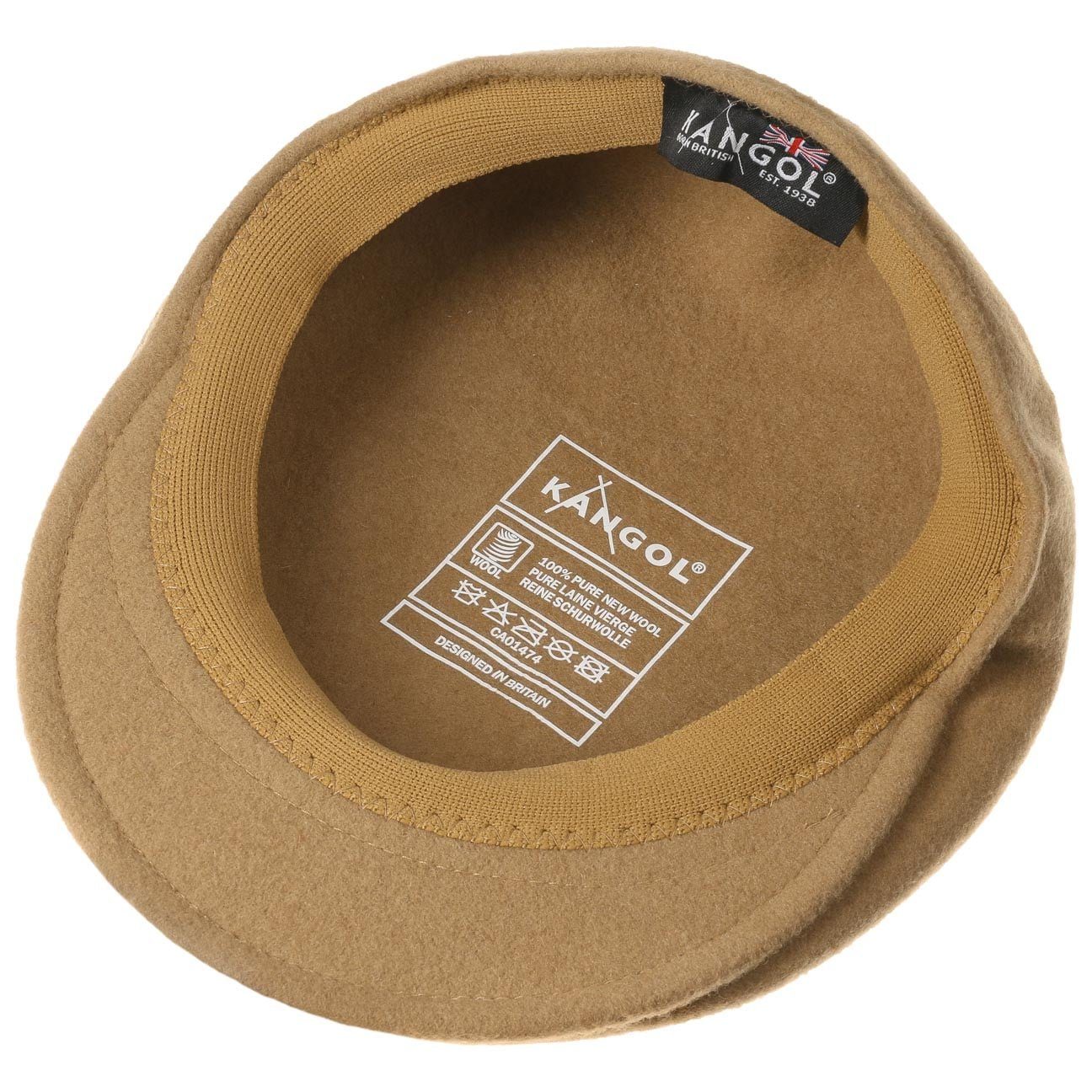 Kangol 504 Wolle Flatcap Schiebermütze - Camel - Hellbraun