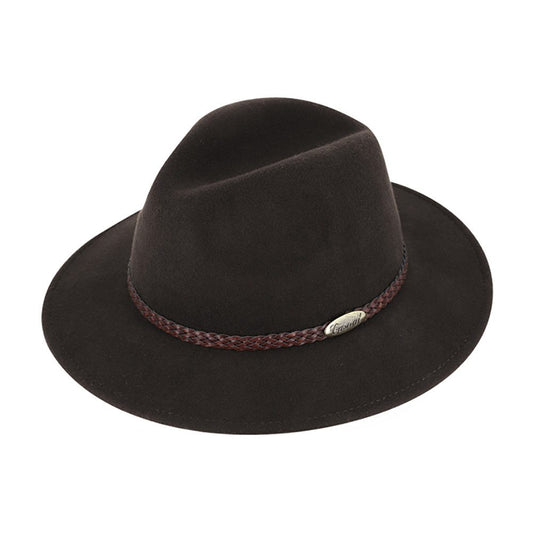 Fiebig Casual Traveller Wollfilzhut -  Knautschbar - Wasserabweisend - Made in Italy - Braun