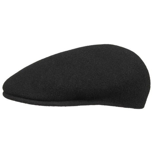 Kangol 504 Wolle Flatcap Schiebermütze - Black - Schwarz