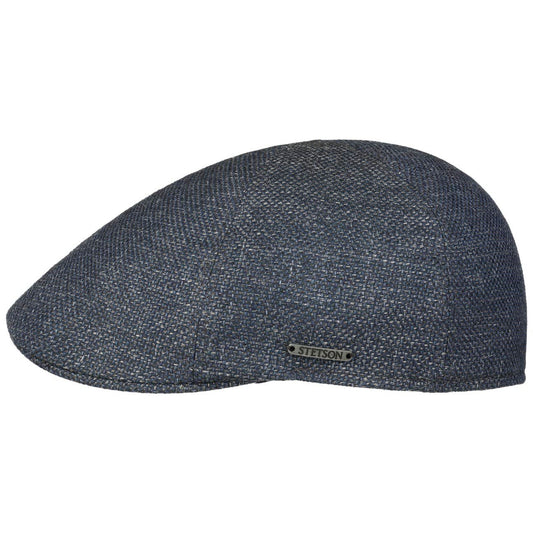 Stetson Texas Taleco Leinen-Mix Duck Cap - 25 - Blau-Grau