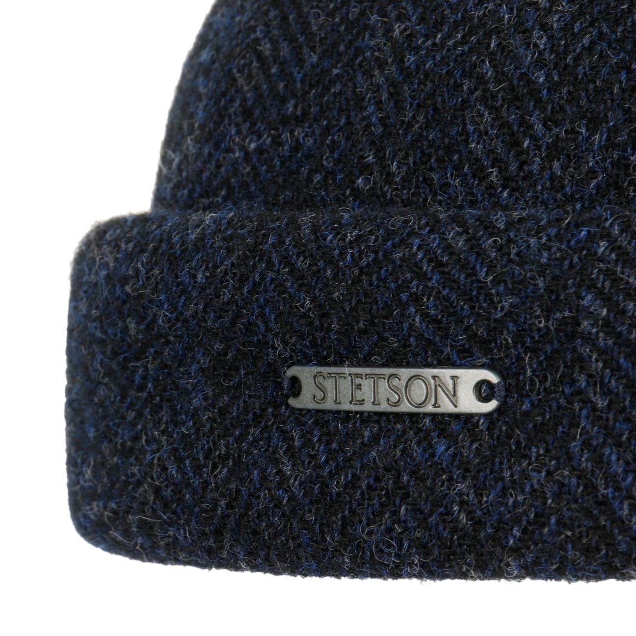 Stetson Docker Woolrich - Fischgrat - Dockercap aus 100% Wolle - 321 - Blau