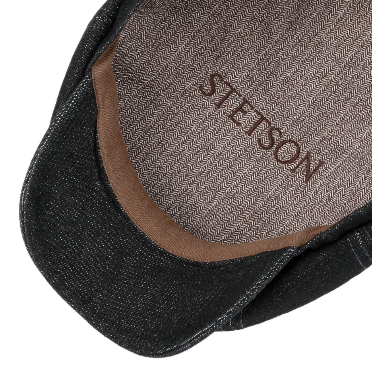 Stetson Hatteras Denim Pure - Flatcap aus Baumwolle - 8-Panel - Schwarz