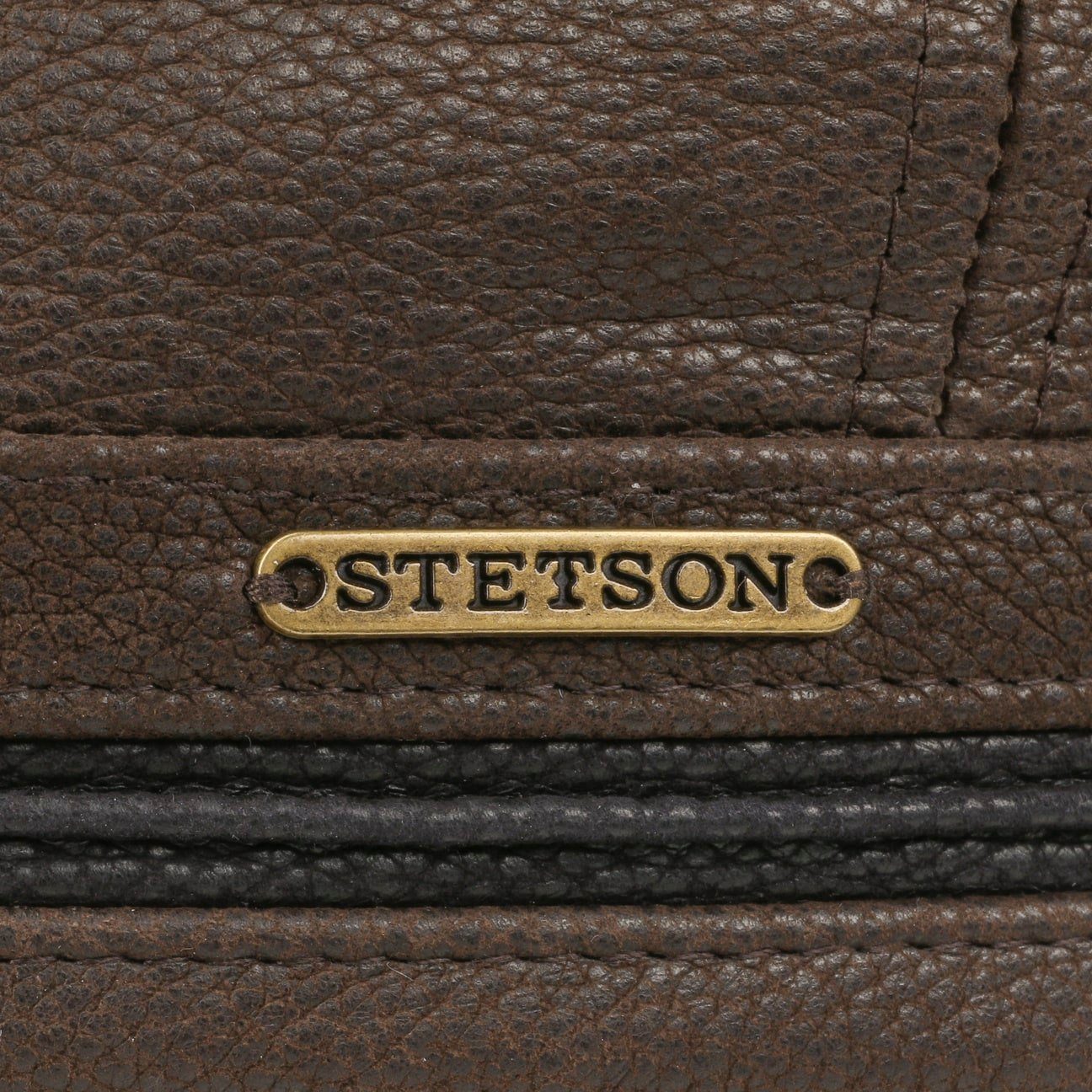 Stetson Redding Leder - Flatcap aus Leder - Duck Cap - mit Ohrenklappen - Braun