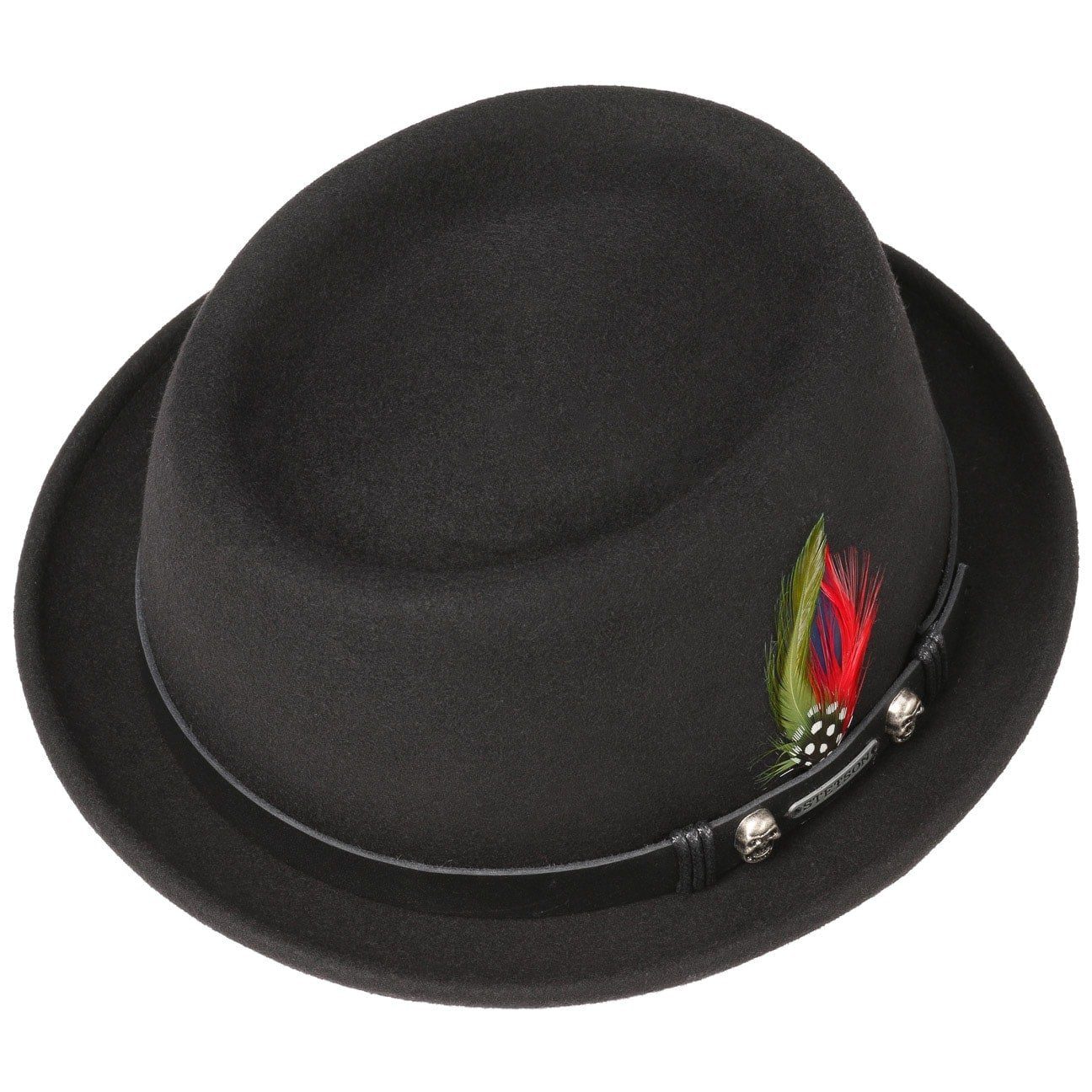 Stetson Lions Woolfelt Pork Pie - Wollfilzhut - Futter aus Baumwolle - Schwarz