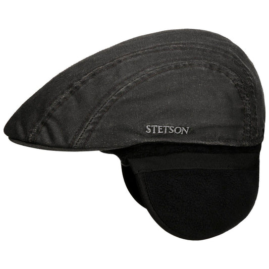 Stetson Madison Vintage EF - Schirmmütze - mit Ohrenklappen - Old Cotton - Baumwolle - Schwarz