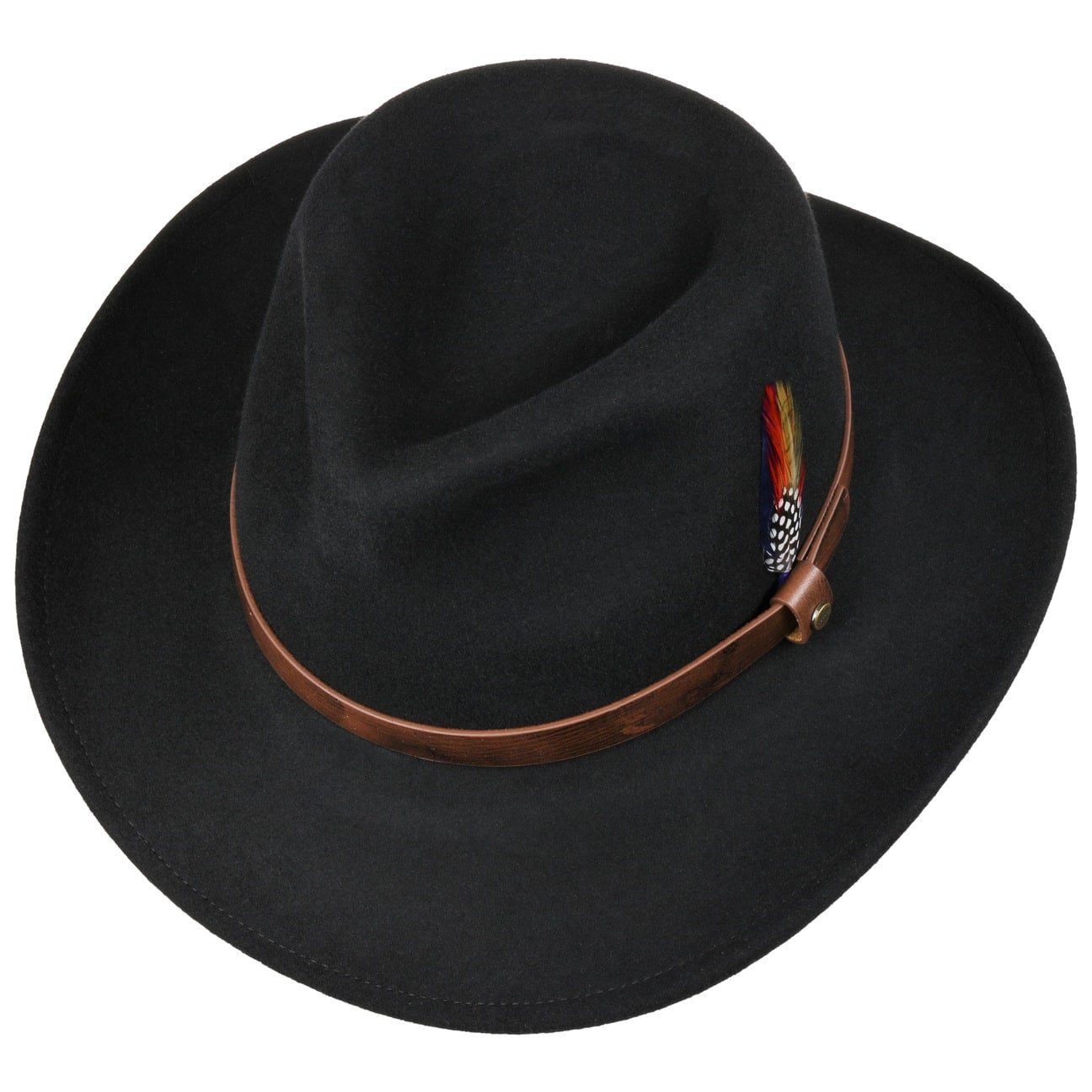 Stetson Oklahoma Western Woolfelt Traveller - Wollfilzhut - Knautschbar / Wasserfest - Schwarz