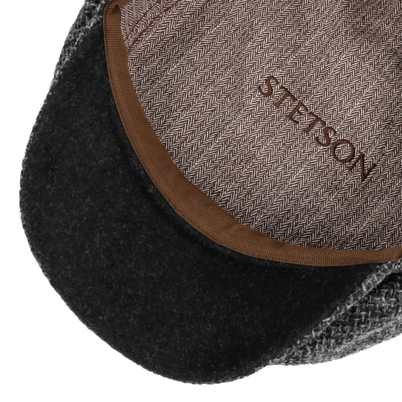 Stetson Hatteras Shetland - Schirmmütze aus 100% Shetland-Wolle - Grau