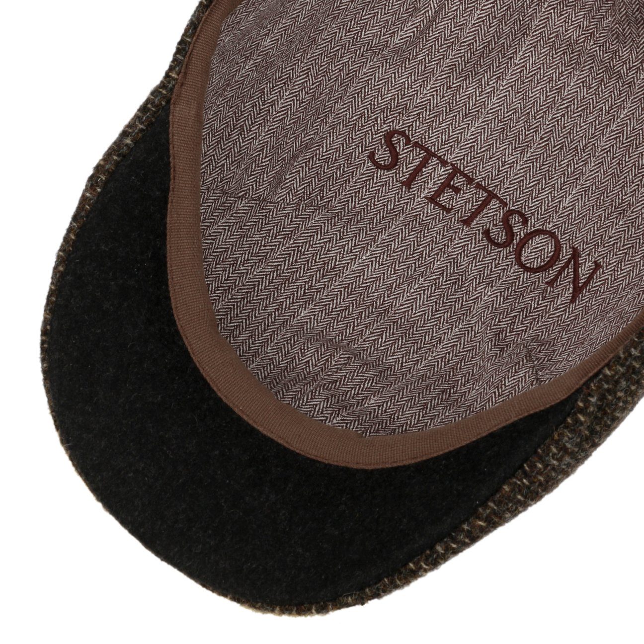 Stetson Texas Shetland - Duck Cap aus 100% Shetland-Wolle - Braun